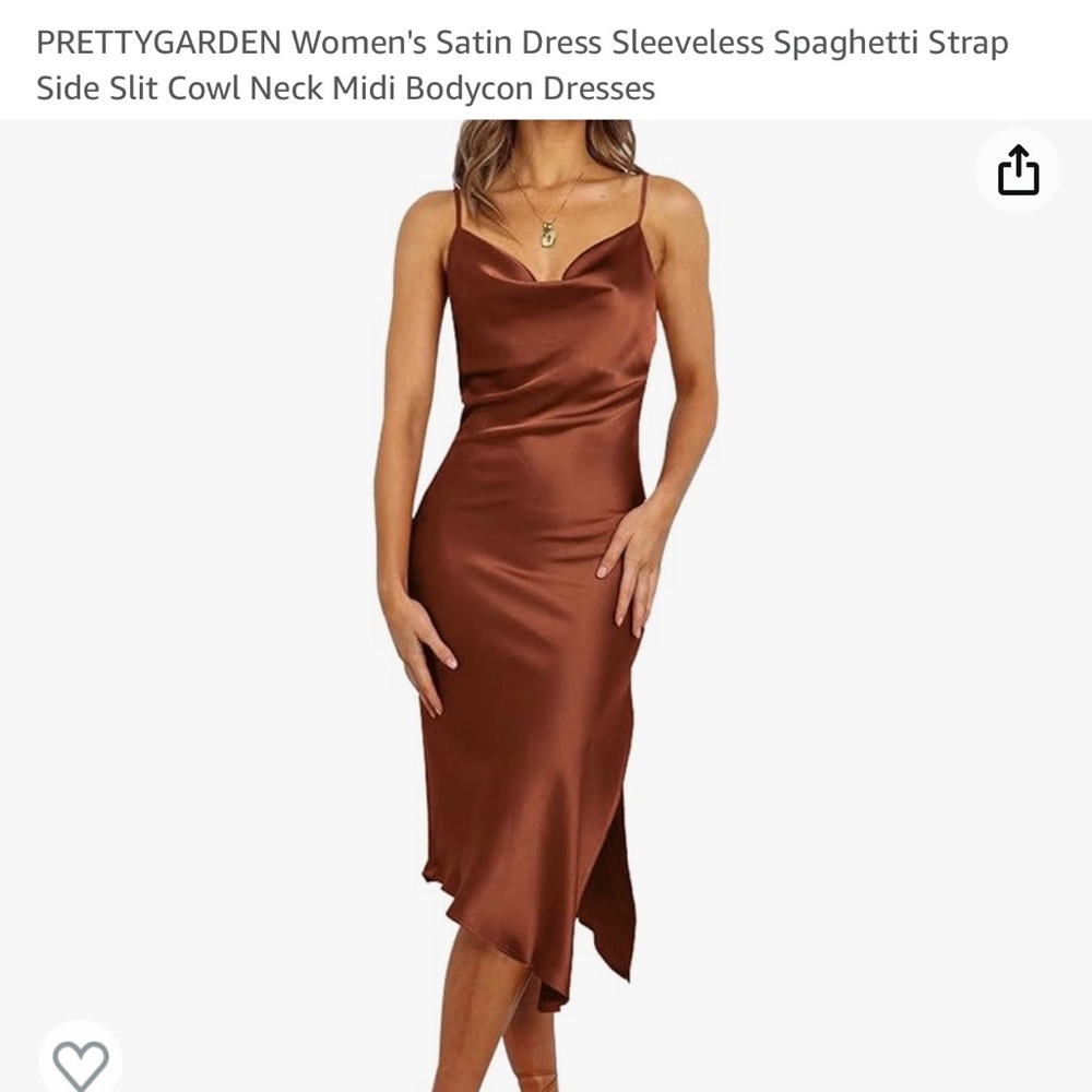 Brown satin dress from Amazon